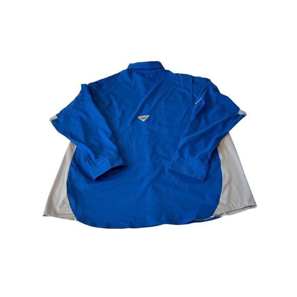 Columbia PFG Omni Freeze Shirt Men's Sz XL Blue/Gray Button Outdoor - Picture 2 of 8